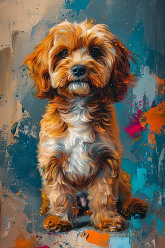 Cute cockapoo dog canvas - cockapoo,