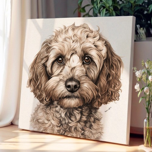Cockapoo drawing canvas - cockapoo,