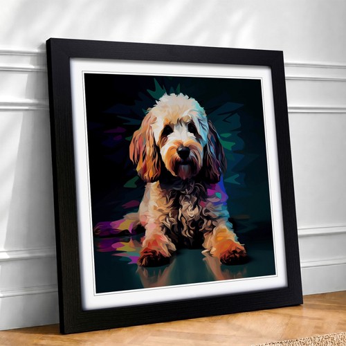 Cockapoo glitch framed wall - cockapoo,