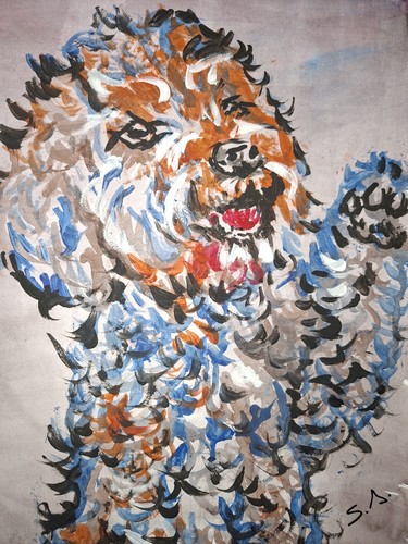 Expressive abstract cockapoo - expressive,