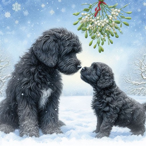 Single luxury black cockapoo - single,