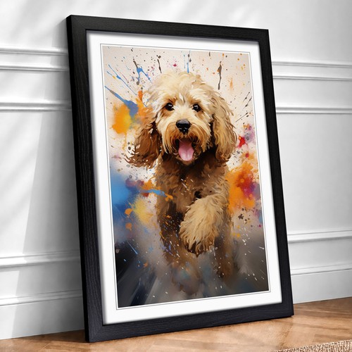 Cockapoo action framed wall - action,