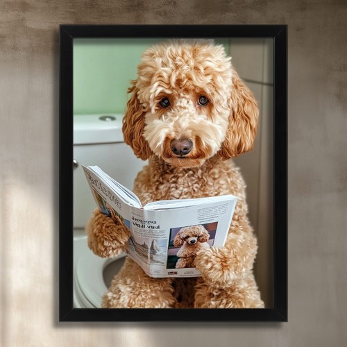Cockapoo bathroom art print - bathroom,