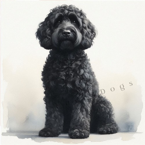 Cockapoo cavapoo watercolour - cockapoo,
