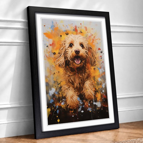 Cockapoo action framed - cockapoo,