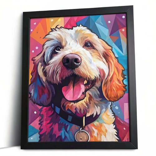 Happy cockapoo print - happy, wall