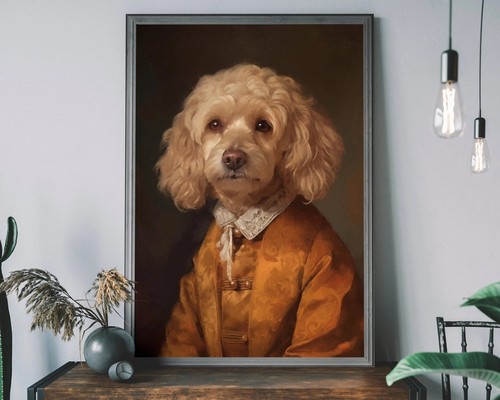 Golden cockapoo dog portrait - cockapoo,
