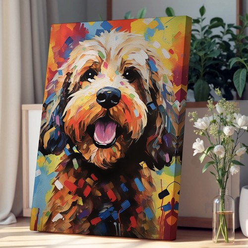 Cockapoo expressionism canvas - cockapoo,