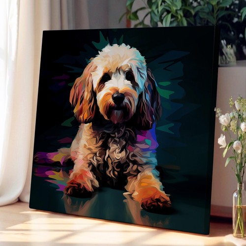 Cockapoo glitch art canvas - glitch,