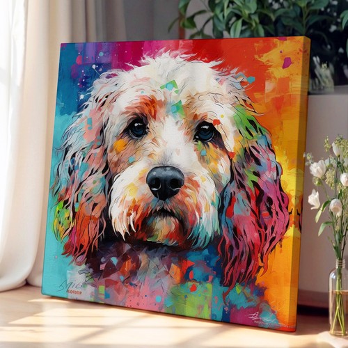 Cockapoo color field canvas - color,