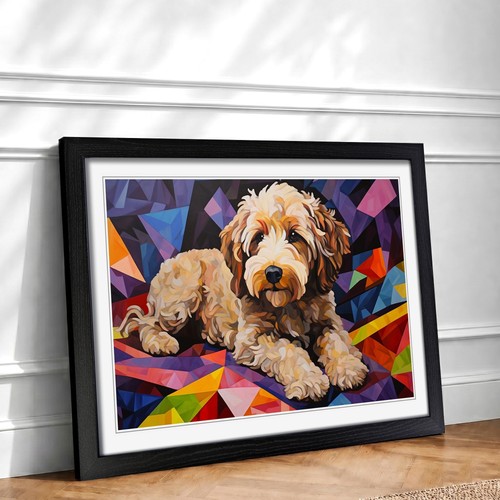 Cockapoo geometric framed - cockapoo,